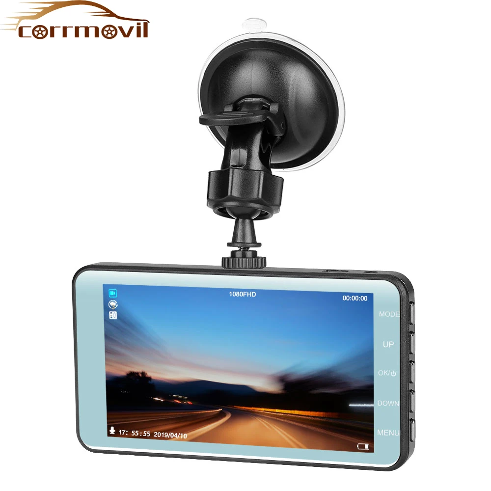 

170 Degree Double Lens 4 Inch Display Car Dvrs Dash Cam Front Rear View Camera Dashcam Video Registrator Auto Recorder 1080P HD