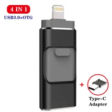 OTG Usb Flash Drive pendrive For iPhone /7/7Plus/8/X Usb/Otg/Lightning 4 in 1 Pen Drive For iOS/TypeC External Storage Devices