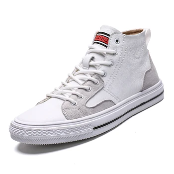 

Men's Platform Sneakers for Men Ankle Boots Men Soft Leather Shoes Male Flats Fashion 2019 Casual Mans Footwear Drop Shipping