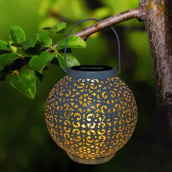 

LED Solar Projection Lamp Lantern Hanging Solar Lights Outdoor Garden Lights Metal Waterproof Table Lamp Home Decoration