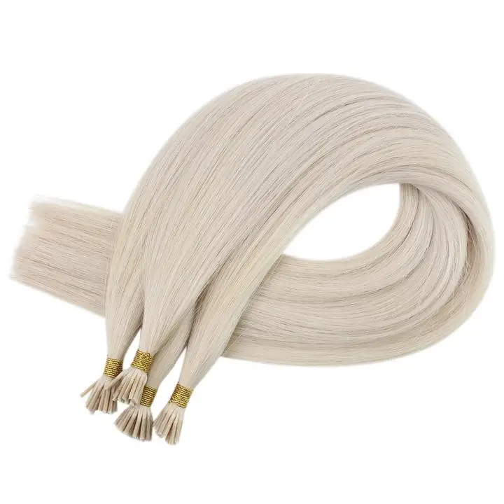 VeSunny Virgin I Tip Hair Extensions DIY Bead Per Package Blonde I Tip Extensions Remy Human Hair Remy Fusion human hair extensions