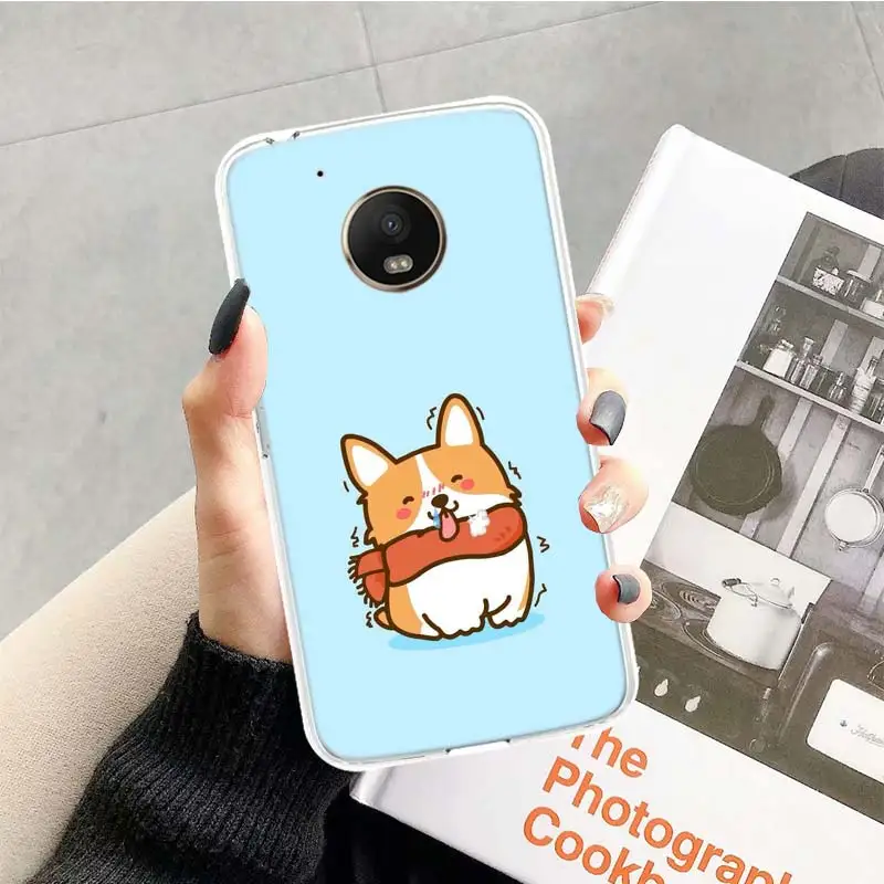 TR056-5 Милые корги с героями мультфильма «щенячий чехол для Motorola Moto G7 G6 G5S G5 E4 плюс G4 E5 играть X4 Мощность tpu с рисунком индивидуальная крышка телефона - Цвет: TR056-5