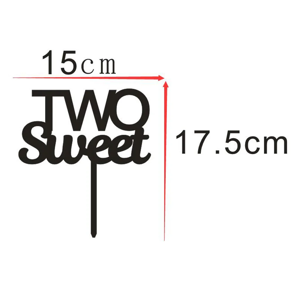 TWO Sweet Happy Birthday party color wood Cake Topper,Baby Birthday Cake Topper,BoyGirl second Birthday topper decor Supplies (6)