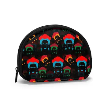 

Multicolors Portrait With Earrings Skulls Classic Style Wallet Genuine Wallets Short Purse Card Holder Wallet Woman Fashion