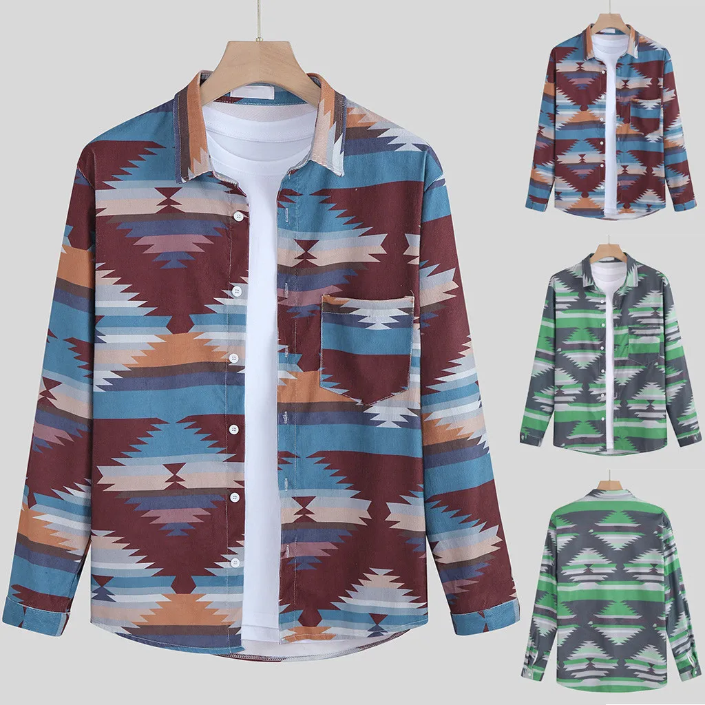 Мужские модные рубашки, мужская рубашка, повседневная, с принтом, Camisa Social Masculina, тонкие домашние Рубашки, Топы с длинным рукавом, Вельветовая Повседневная блузка# SS