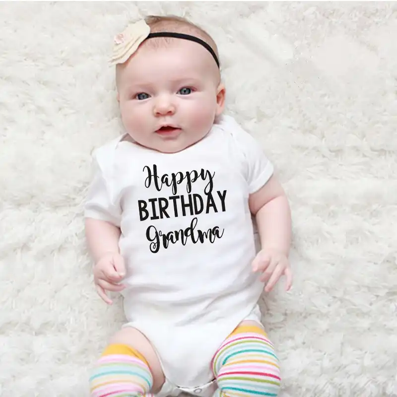 Feliz Cumpleanos Abuela Bebe Ninos Ninas Bodysuits Unisex Algodon
