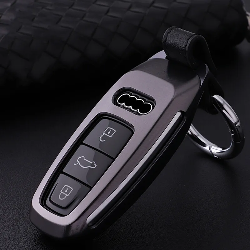

High quality Aluminium Alloy Remote Car Key Shell Case For Audi 2018 2019 A8L 2019 A6L A7 Car Key bag Car Styling Key Cover