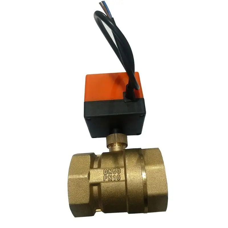 AC220V DN15-50 3-wire 2-way Electric Ball Valve Control Brass Thread Electric Ball Valve stable Motorized Ball Valve