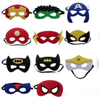 

100pcs Mask Hat Kids Easter Ghost Festival Halloween Felt Iron Man Batman Hulk Variety Mask Child Adult Halloween Mask for Party
