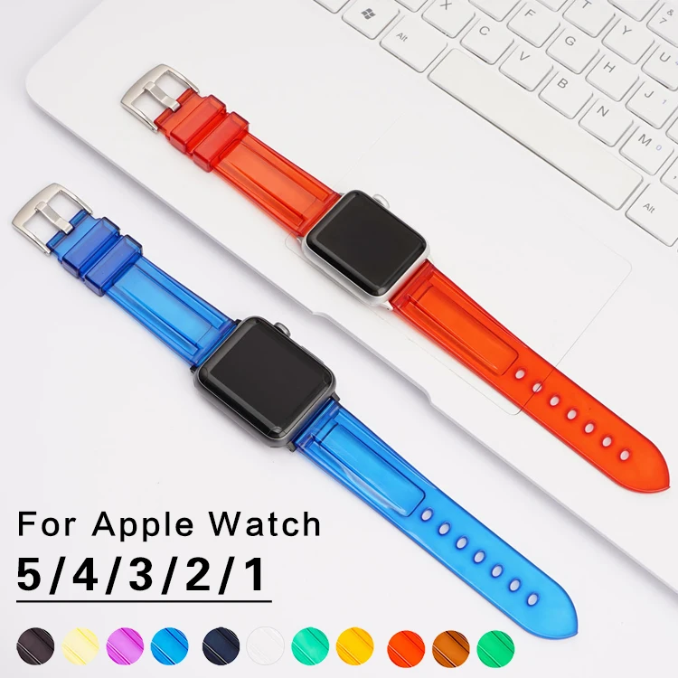 Ремешок для часов из ТПУ и смолы Apple Watch Series 5/4/3/2/1 correa прозрачный ремешок iwatch 38 мм 42