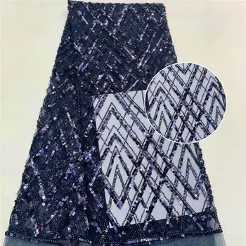 

African Sequins Tulle Mesh Lace Fabric 2020 Latest French Net Lace Fabric High Quality Embroidery Guipure Nigerian Sequins Lace