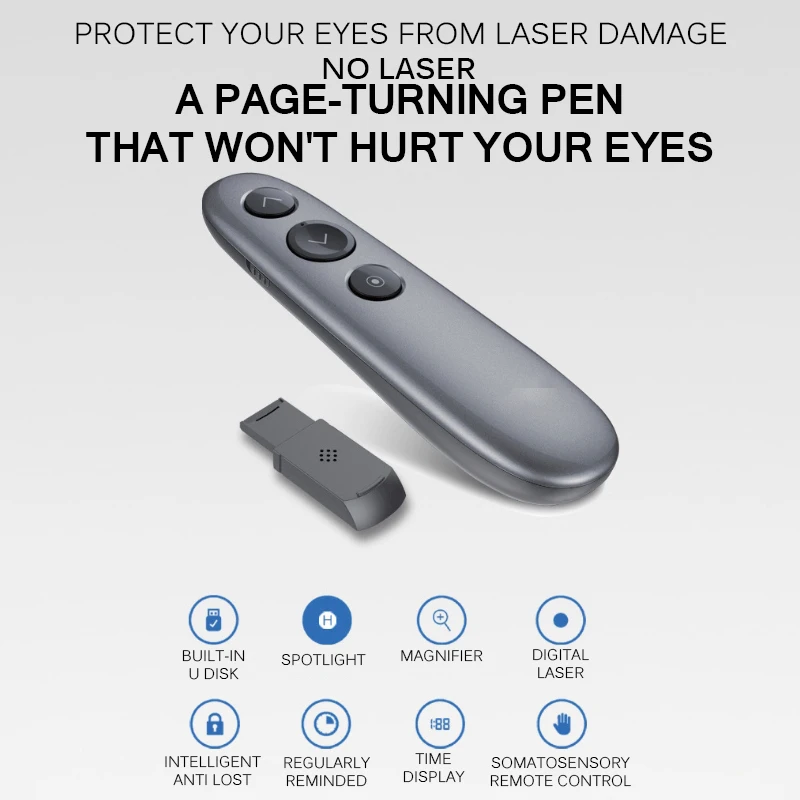 

PPT Presenter Laser Pointer H100 Spotlight Powstro Wireless Air Mouse Powerpoint Presenter Remote Laser Light For Teach Meeting