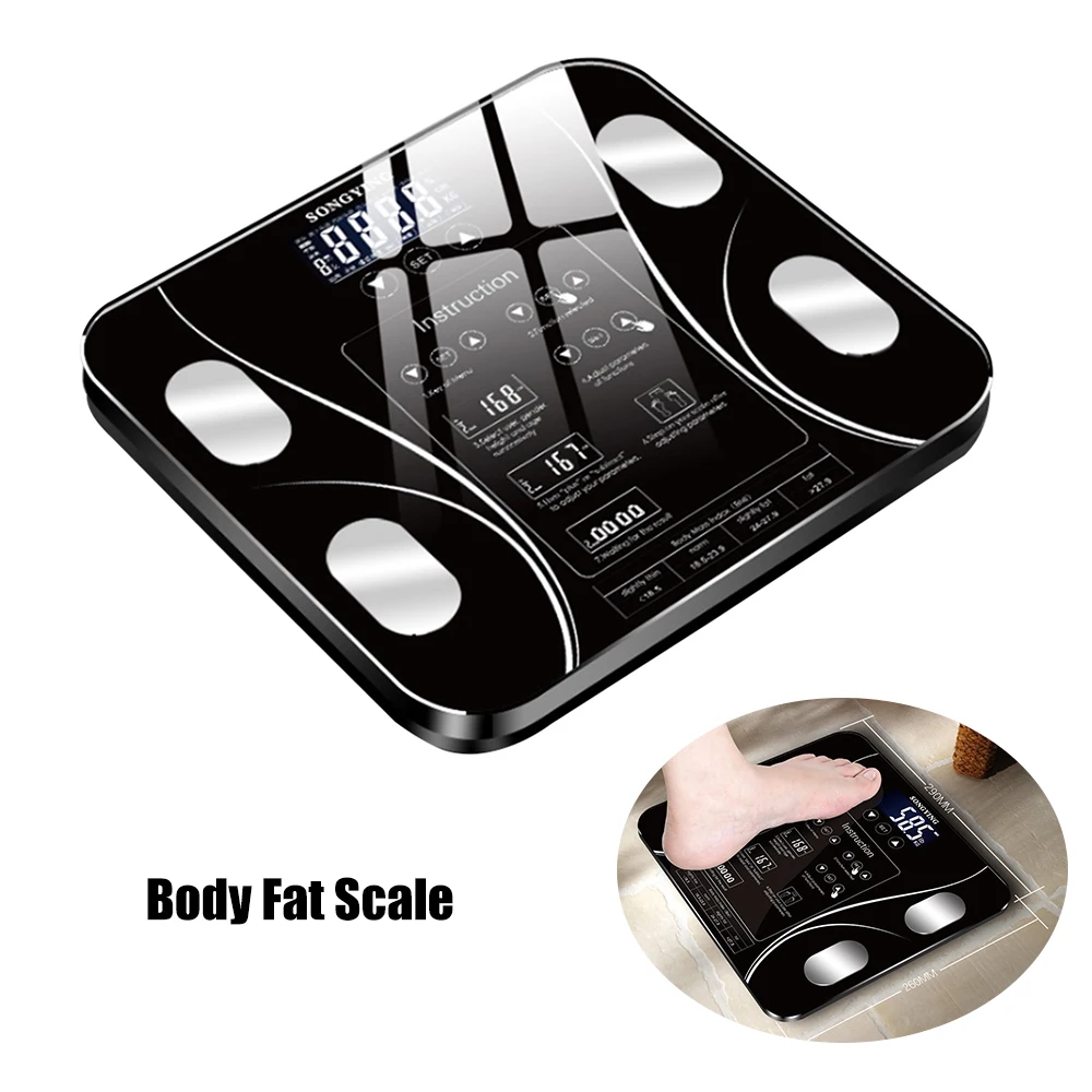 Весы с ИМТ жира для тела, цифровые весы с человеческим весом, напольные весы с ЖК-дисплеем, электронные умные весы, анализатор состава тела