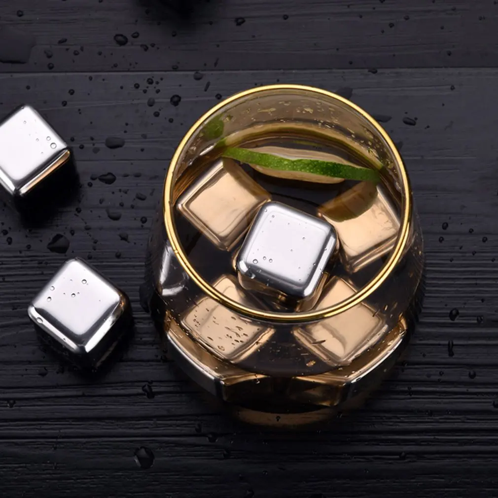 New Durable Use Stainless Steel Ice Cubes Reusable Chilling Stones for