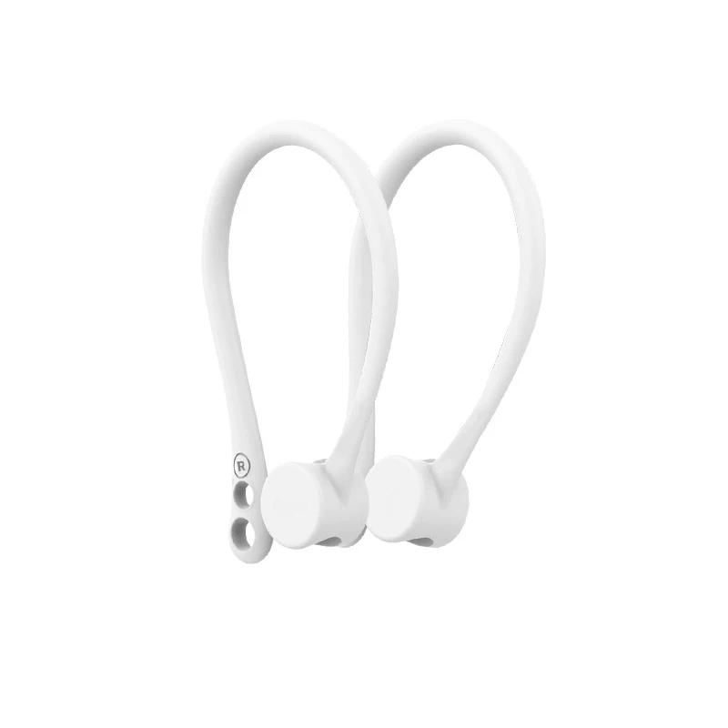 Ушной крючок для AirPods чехол силиконовый беспроводной наушник защитный спортивный анти-потеря крюк для AirPods аксессуары протектор ушные крючки - Цвет: White