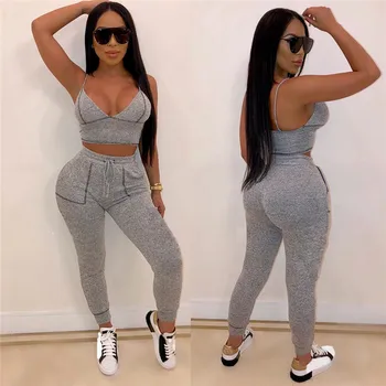 

Sexy Two Piece Set Tracksuit Women Cotton Bodysuit Top and Pant Fall Spring Summer Clothing 2 Piece Club Outfits Matching Sets