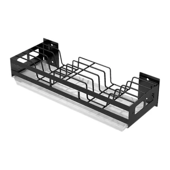 

1Pc Multi Functional Kitchen Storage Rack Wall Hanging Rack Storage Tools Kitchen Items Organizer Black (1 Pair of U Hanging Hoo