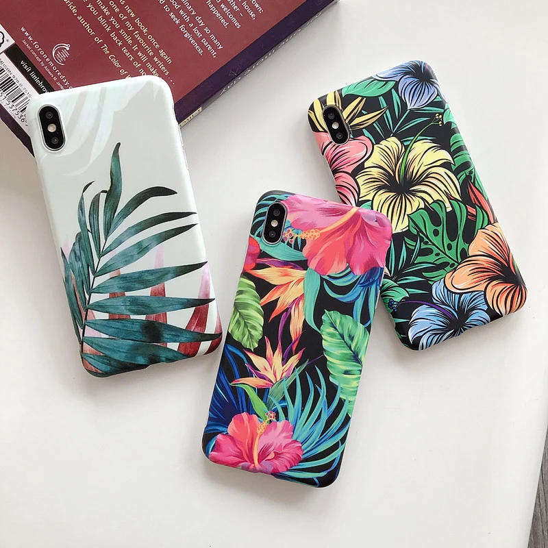 

Ins Retro Flower Phone Case for iPhone 11 Pro XS MAX 6 6S 7 8 Plus X XR fashion art flower Soft Silicone Phone Cover Fundas