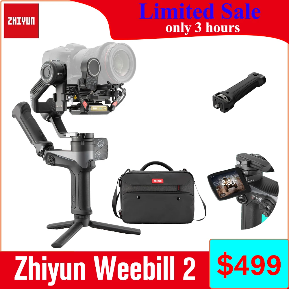 

ZHIYUN WEEBILL 2 Stabilizer for Sony Canon Nikon DSLR Camera WEEBILL 2 Pro Plus COMBO 2.88 inch Screen 3-Axis Handheld Gimbal