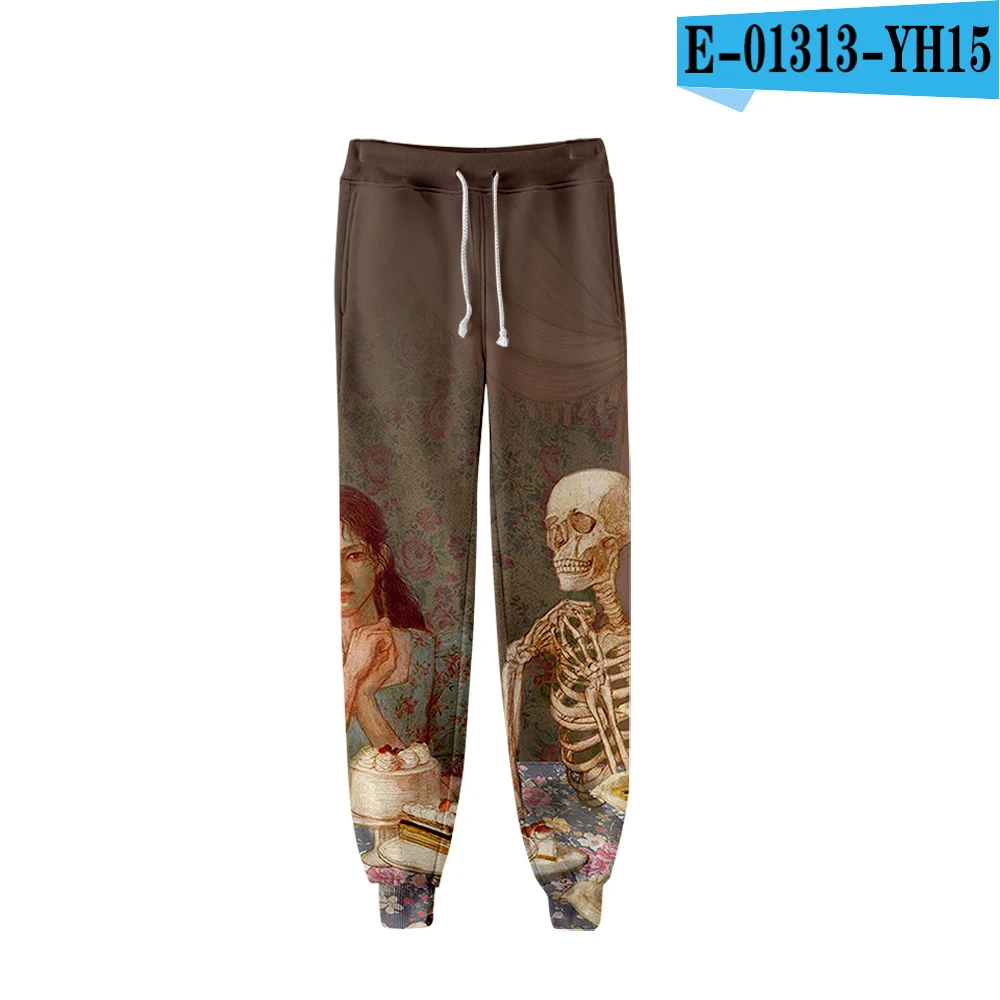 HEIZE elastic pants 3D printing comfy casual streetwear cool harajuku pants men women fashion colorful sports pants - Цвет: E01313