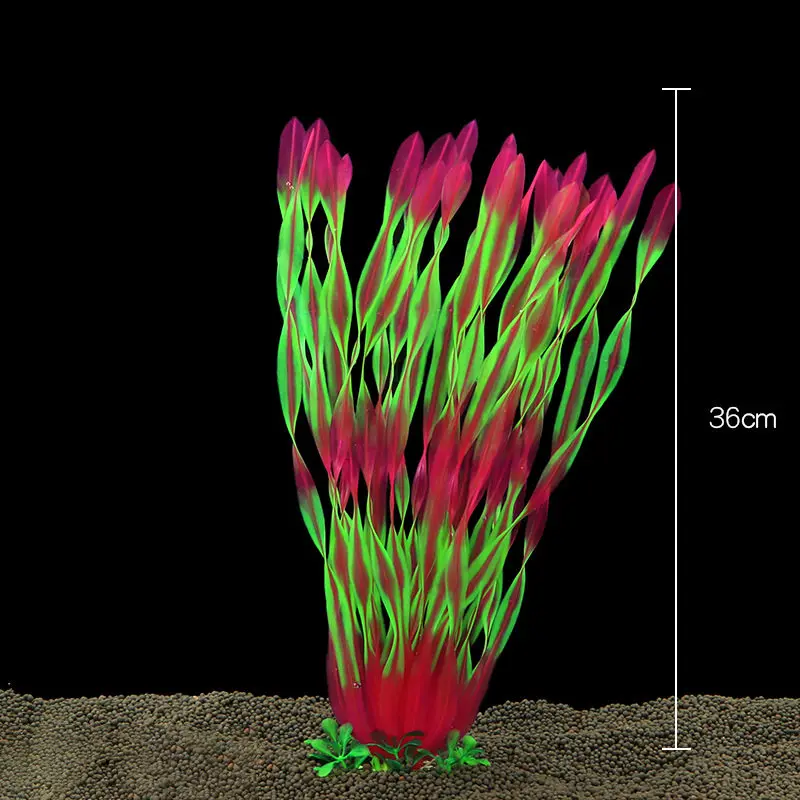 Искусственный пластик, большой лист травы, аквариум для рыб, подводная лодка, имитация водного растения, пейзаж, украшение - Color: Style 9
