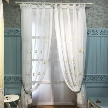 

Finished curtain gauze curtain partition curtain embroidered window screen curtain matching gauze diamond simple modern Chinese