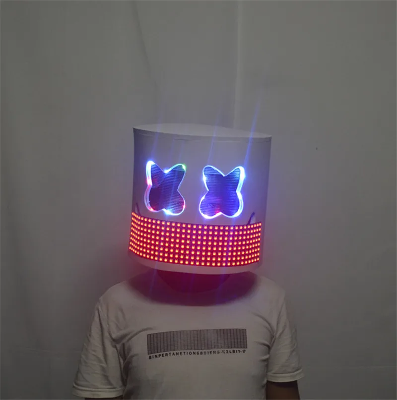 

DJ luminous head cover display hood LED light mask night club bar playing MC show props