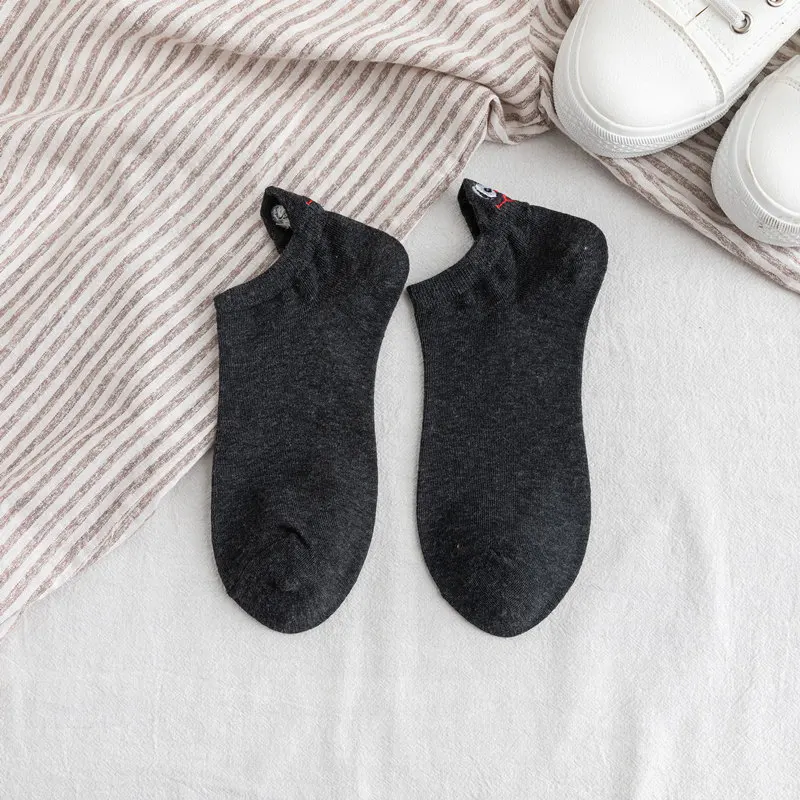 Kawaii/женские носки с вышивкой, хлопковые носки kaos kaki wanita, женские рождественские подарки, 1 пара - Цвет: 009