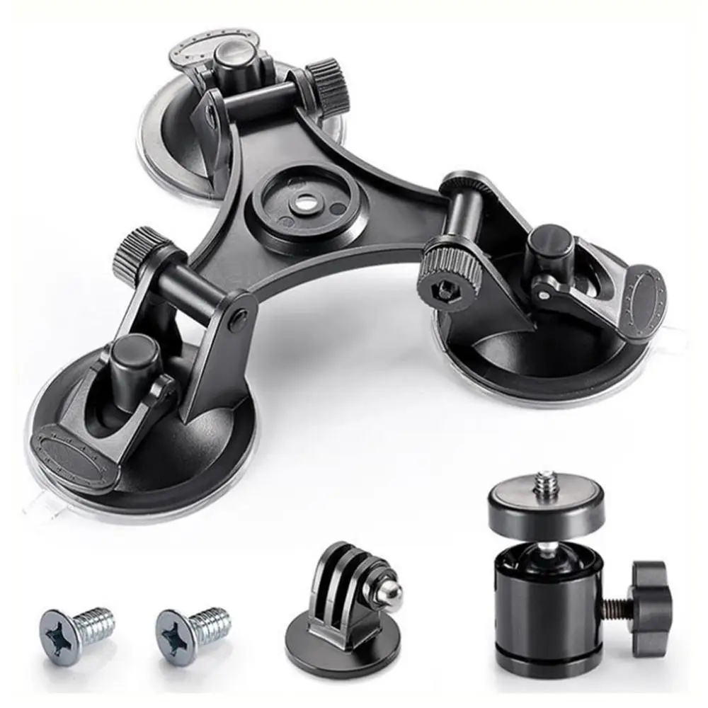 1PC Car Windshield Triple Vacuum Suction Cup Fat Gecko Mount for GoPro Hero 7/6/5/4/3/3 /2/1 For Xiaomi Yi SJ4000 SJ5000 | Электроника