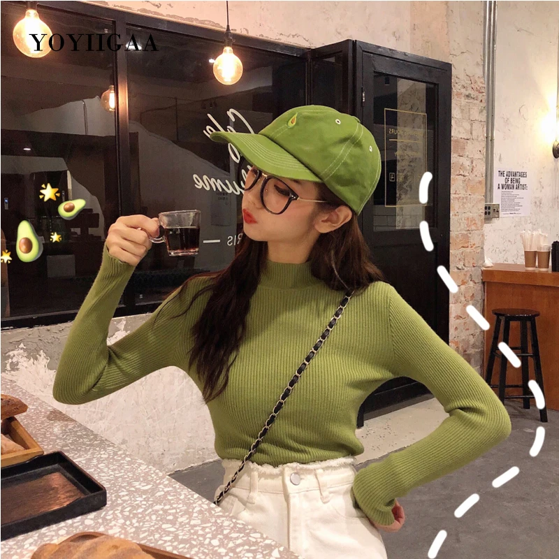 Knitted Women Sweater Pullovers Spring Autumn Basic Women Sweaters Soft Long Sleeve Pullover Slim Female Sweaters Cheap Tops