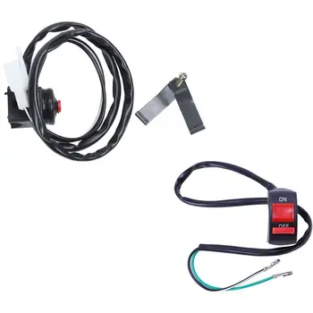 

1Pcs Universal Kill Stop Handlebar Switch & 1Pcs Motorcycle Handlebar Mount Hazard Light on / Off Switch