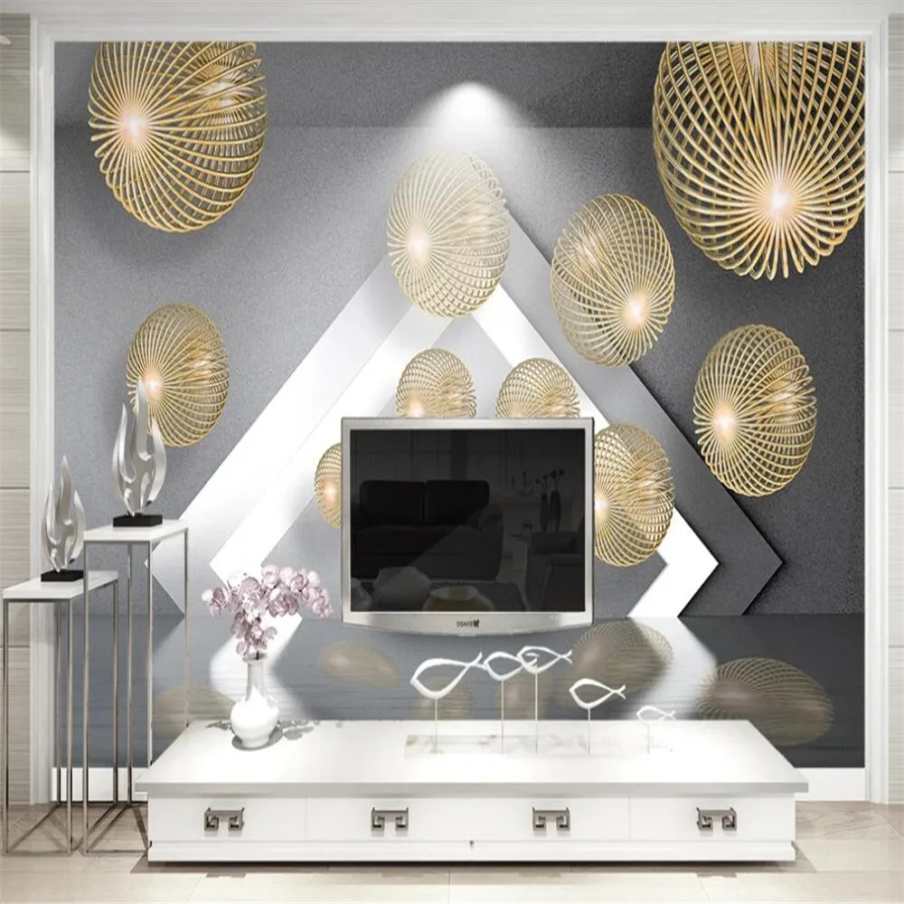 

Dropship Custom Large Wallpaper Mural 3d Solid Metal Sphere Expand Space Modern Minimalist Background Wall Decoration Painting