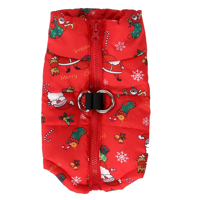 Red Santa Claus Рождественская куртка для больших собак, куртка для маленьких и больших собак, водонепроницаемая одежда для собак, одежда для бульдога, питбуля, ubranka dla psa - Цвет: Red Santa Claus