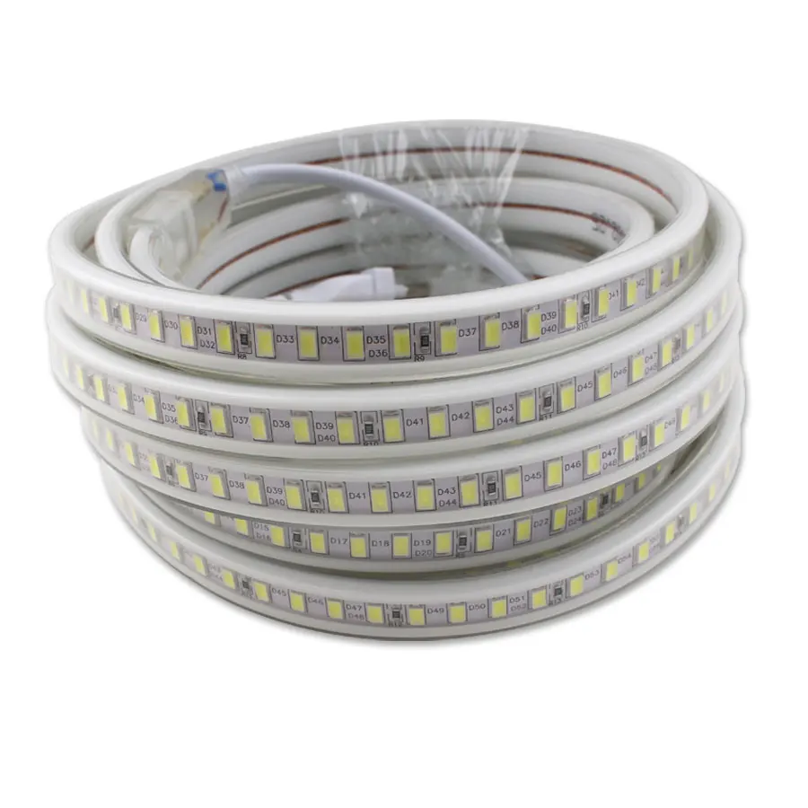 Светодиодная лента 220 В 5730 120 светодиодный s/m SMD5730 5 м 220 В Светодиодная лента, светильник с диодной лентой, водонепроницаемая, для кухни, гостиной, белая, теплая, белая лампа