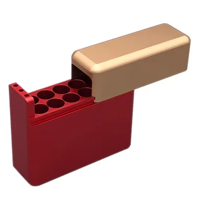 Красочная коробка для хранения 18 отверстий сигарета хранение картриджей коробка для IQOS алюминиевый сплав Материал чехол для IQOS аксессуары держатель - Color: 12 holes red in gold