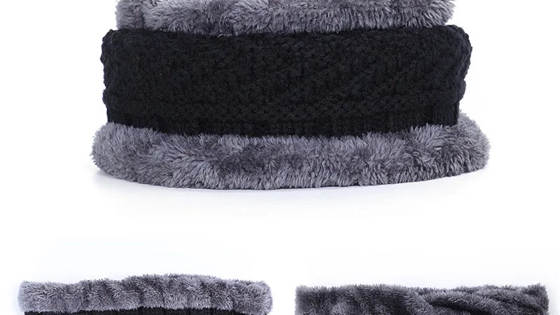 2019 зимние Брендовые мужские вязаные наборы шарф шапка мужская женская плюс бархатные толстые шапочки шапка теплая мягкая Шапка Балаклава
