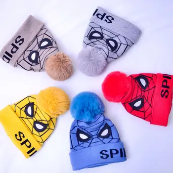 

5 colour Knitted Spiderman winter Hat Model Keep warm cap Toys Cos Anime Decoration Collection Christmas Gift Toys