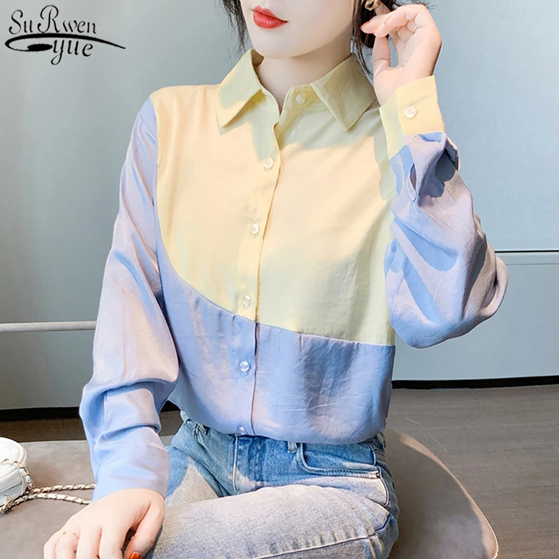 long sleeve print chiffon women blouse shirt Fashion women blouses 2020 blusas feminine blouses OL blouse women tops Z0001 40