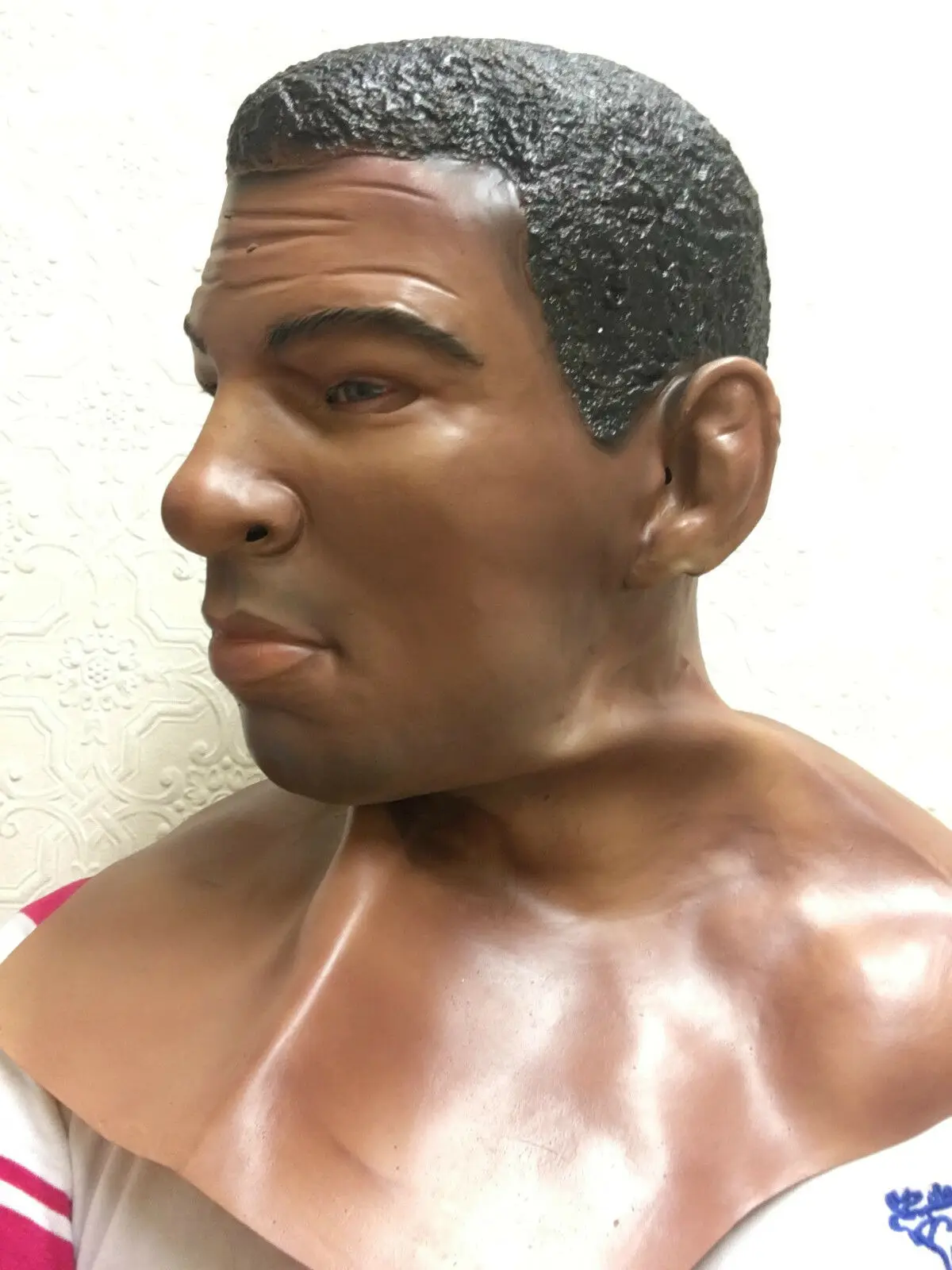 Realistic Black Man Male Model Latex Mask Disguise Boxer Ali Full Overhead Mask Costume Accessory