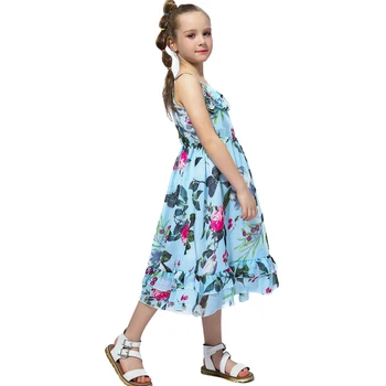 

RAISEVERN Floral Print Baby Girls Dress Ruffle Patchwork Sleeveless A Line Flower Cartoon Printed Children Dresses 2020 Summer