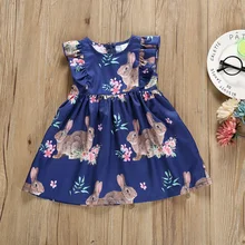 Платье для маленьких девочек; платье принцессы с рисунком кролика; одежда для детей; Детские платья для девочек; костюм на Пасху