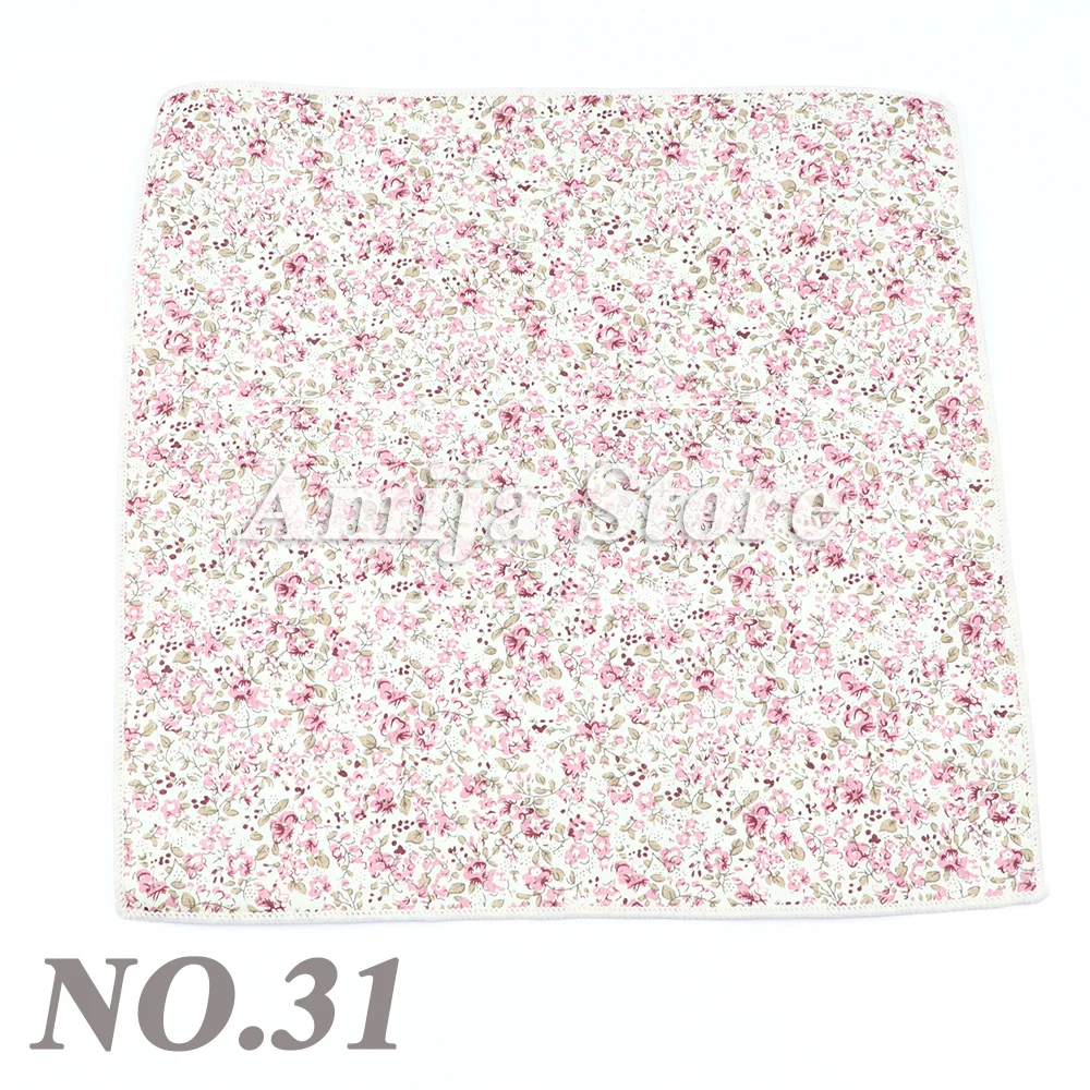 New Floral Pocket Square Gift Set Handkerchief 100% Cotton Hankie Printing Women&Men Casual Party Gift Tuxedo Bow Tie Accessory