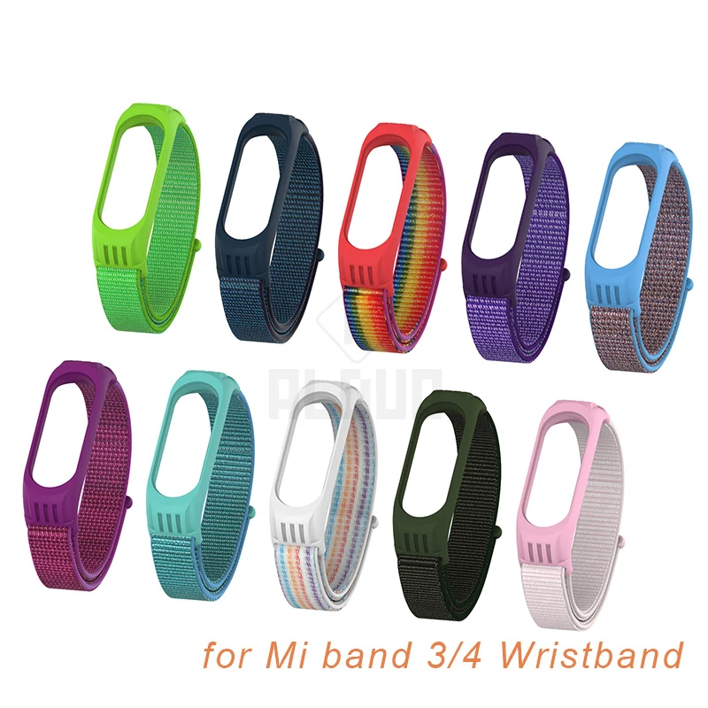 Нейлоновый ремень на липучке для mi Band 4 3 Xiao mi сменный браслет band 4 Band 3 спортивный браслет дышащий ремешок для mi band 4 3
