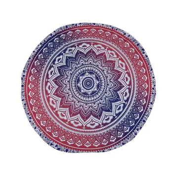 

Round Beach Towel 150cm Print Polyester Bath Sand Beach Round Towel Yoga Mat Shawl 21# Purple gradient