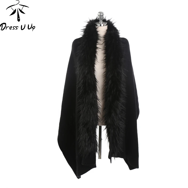 DRESSUUP зимний модный Европейский и американский уличный однотонный меховой воротник теплый имитация кашемировый шарф шаль - Цвет: C3