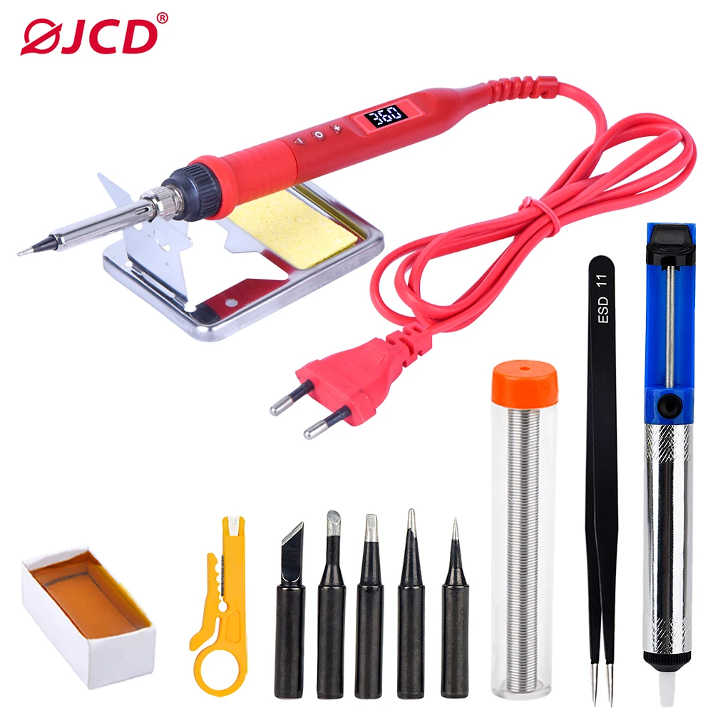 JCD Soldering Iron Kit 80W 220V/110V Multi-function Button Adjustable Temperature Solder Station Solder Iron Welding tools 908U