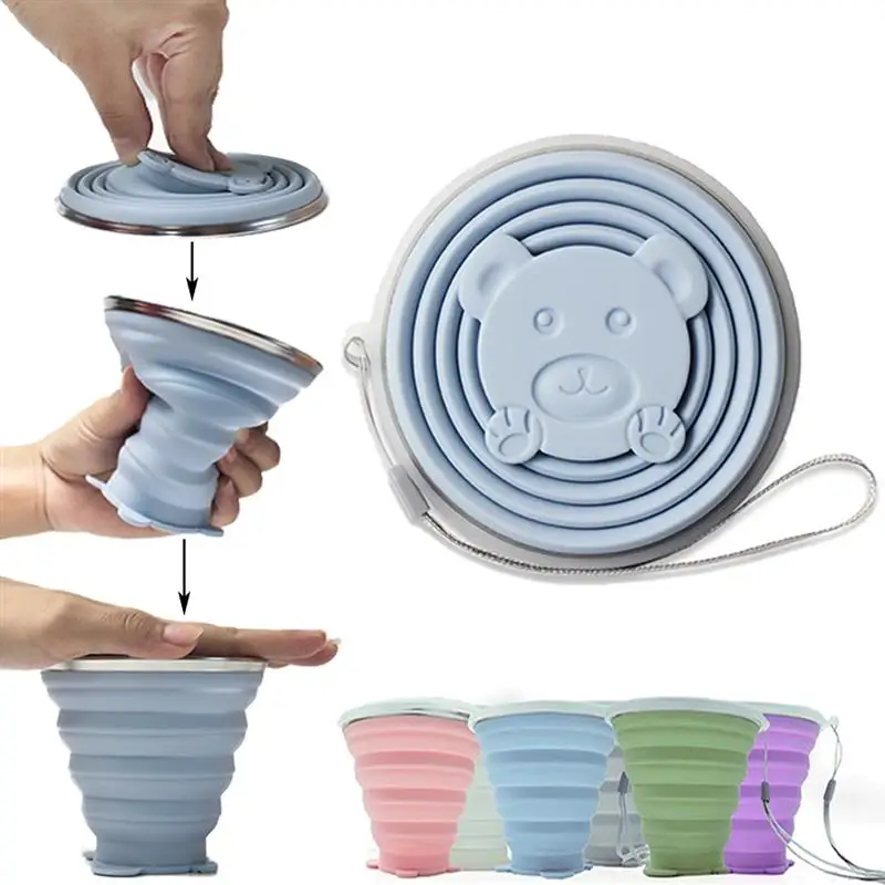 Folding Cup Foldable Collapsible Telescopic Silicone Water Bottle Outdoor Travel Children Cups Teacups Ware Jug Drink Copa | Дом и сад