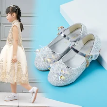 Детская обувь Осенняя принцесса обувь Лук Стразы Дети платье свадебная обувь Повседневные кроссовки для девочек от 2 до 12 лет