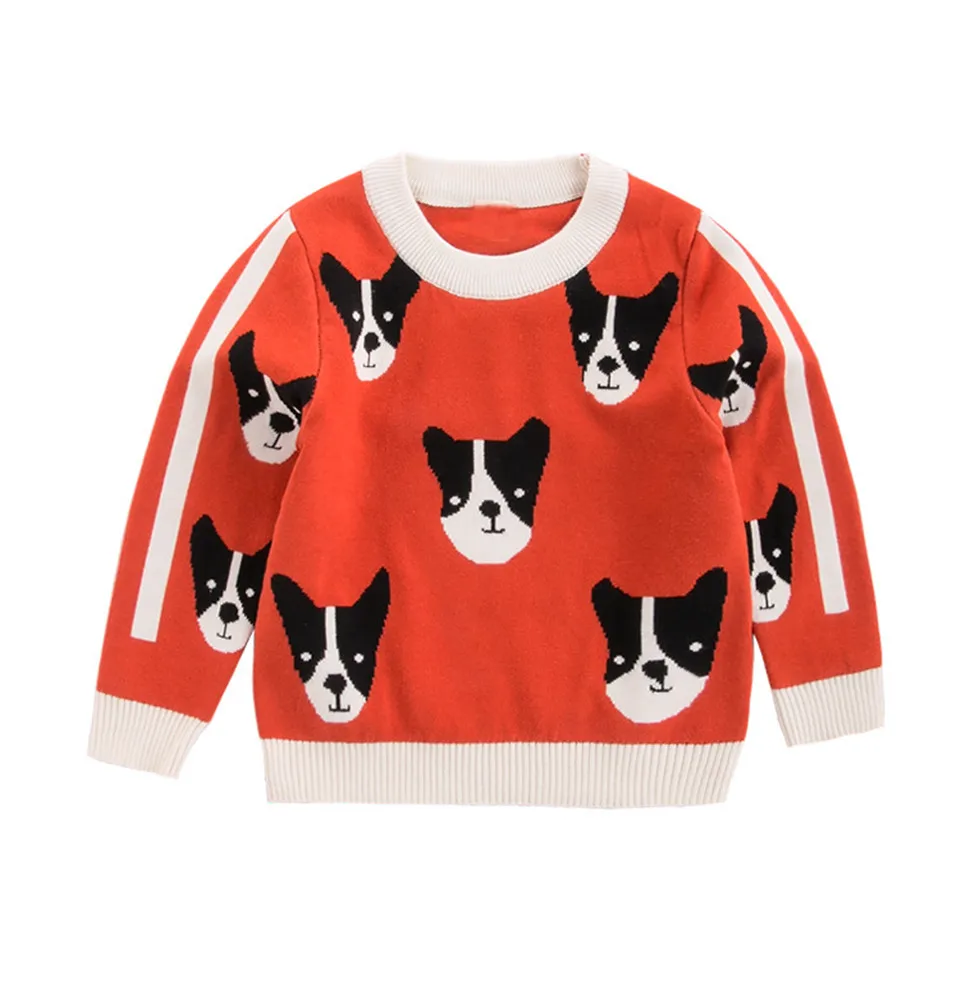 Осенне-зимний хлопковый свитер для мальчиков, Детский кардиган, детские свитера с рисунком щенка, мягкий свитер, пальто, детская одежда для девочек