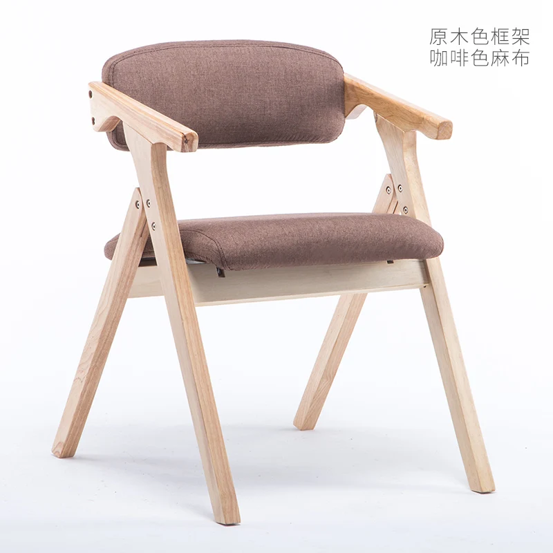 Современный минималистичный обеденный стул скандинавский деревянный стул обеденный тканевый складной стул подлокотник спинка компьютерный стул - Цвет: 4